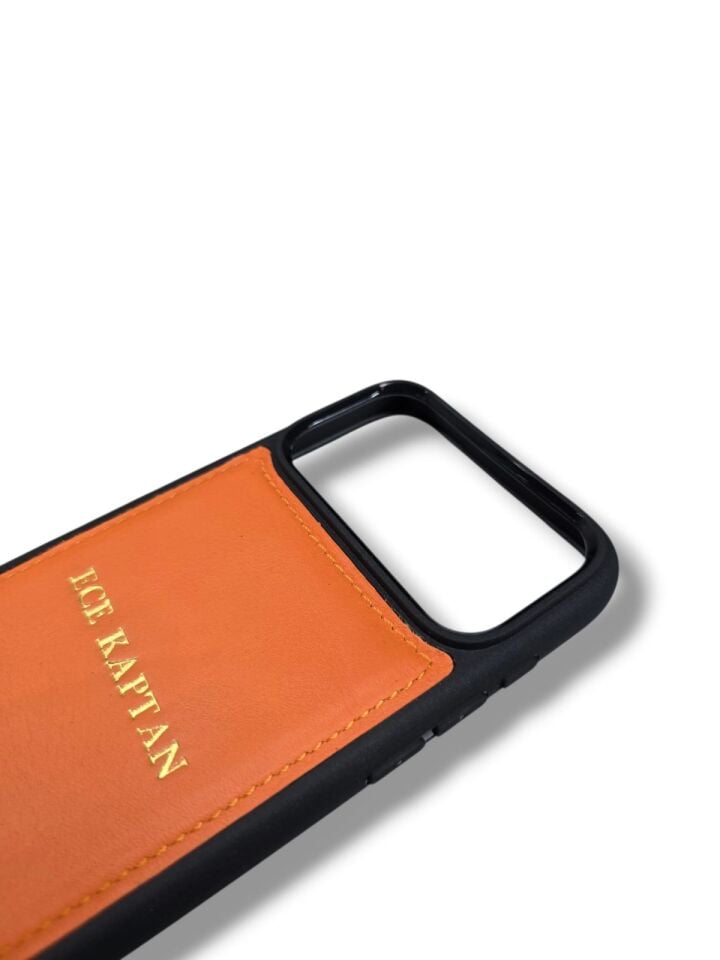 İphone 17 PRO Model Uyumlu TURUNCU NAPA Hakiki Deri İsme Özel Ücretsiz Kişiselleştirme Seçeneği İle Kadın Erkek Kullanım premium  Tam Uyumlu Silikon Kılıf Ücretsiz Kargo Visso Leather Geçek Orjinal Dana Derisi