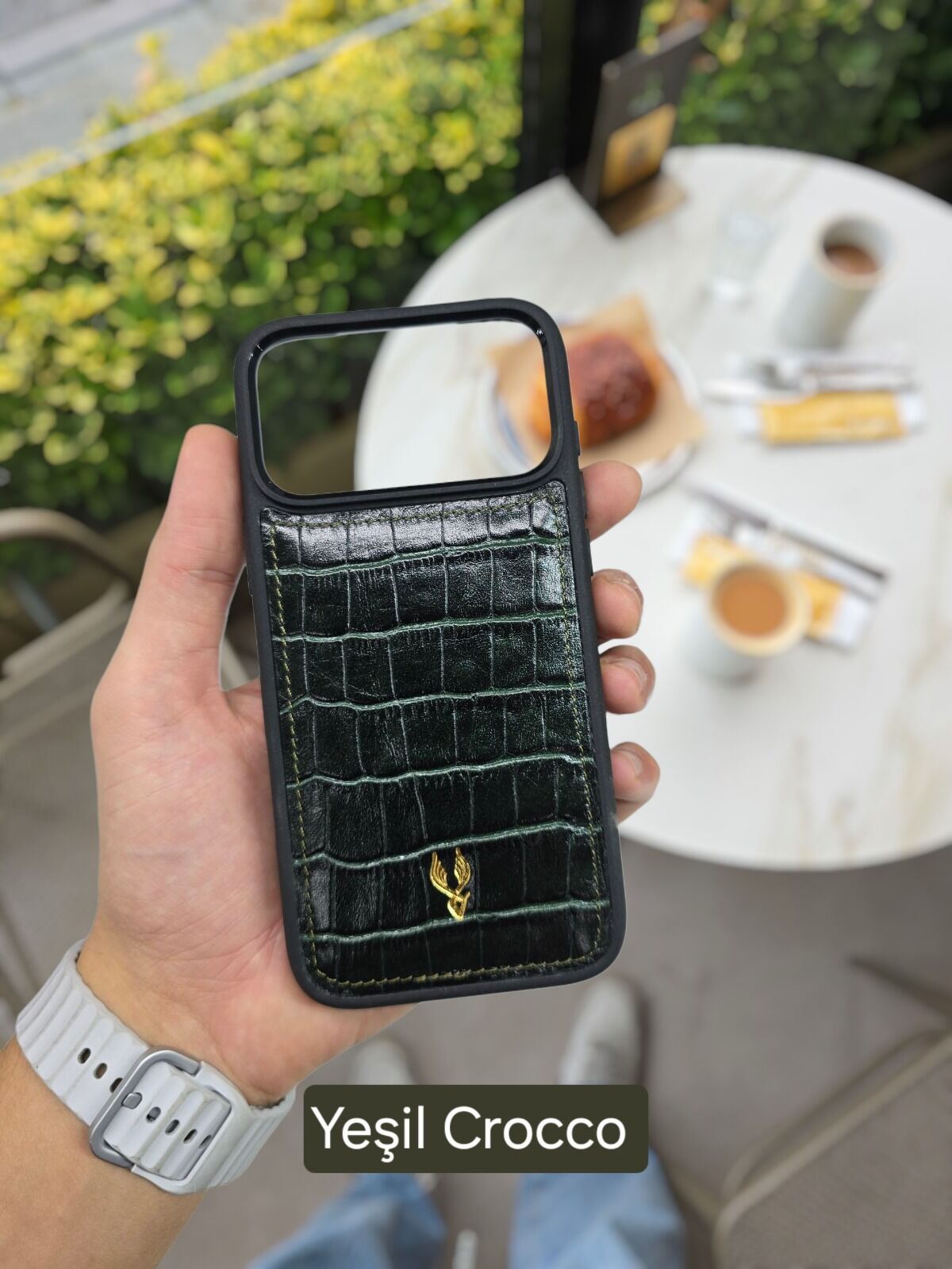 İphone 17 PRO MAX Model Uyumlu YEŞİL CROCO Hakiki Deri İsme Özel Ücretsiz Kişiselleştirme Seçeneği İle Kadın Erkek Kullanım premium  Tam Uyumlu Silikon Kılıf Ücretsiz Kargo Visso Leather Geçek Orjinal Dana Derisi