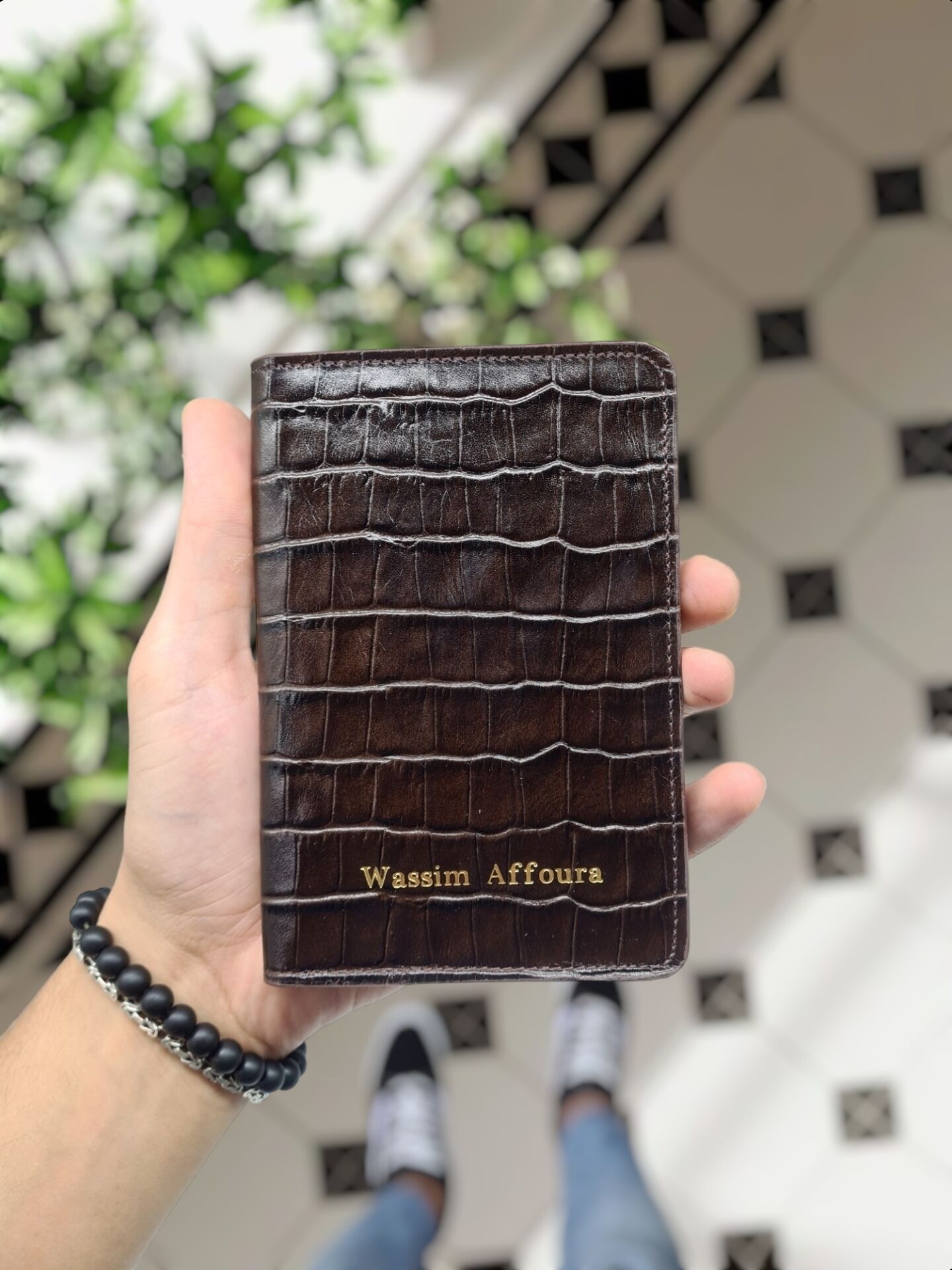 VİSSO 911 HAKİKİ ORJİNAL DERİ ÇANTA  KREDİ KART VE KİMLİK HAZNELİ PASAPORTLUK - DERİ PASAPORT KILIFI KAHVE CROCO