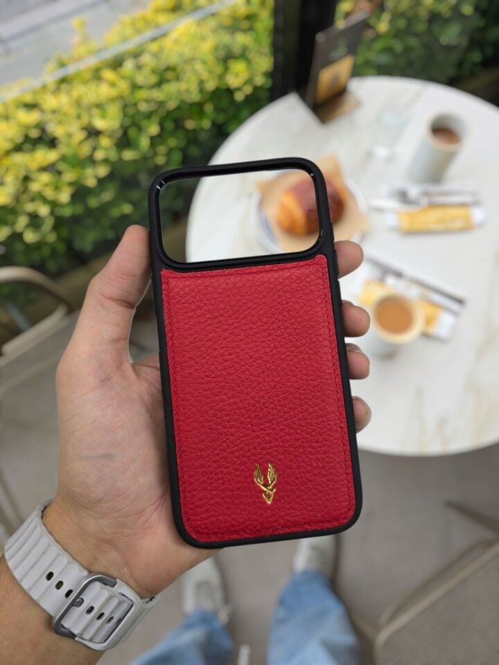 İphone 17 PRO MAX Model Uyumlu KIRMIZI GUTTY Hakiki Deri İsme Özel Ücretsiz Kişiselleştirme Seçeneği İle Kadın Erkek Kullanım premium  Tam Uyumlu Silikon Kılıf Ücretsiz Kargo Visso Leather Geçek Orjinal Dana Derisi