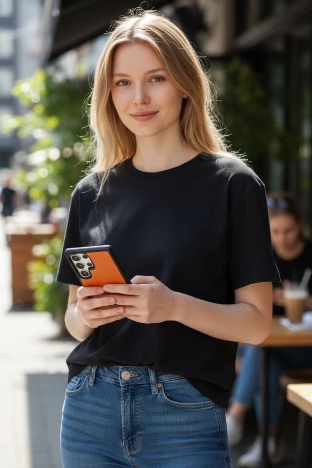 VİSSO Turuncu Napa Hakiki Deri SAMSUNG GALAXY S25 ULTRA İsim Baskılı Kişiye Özel Deri Telefon Kılıfı KARGO BEDAVA Turuncu Napa