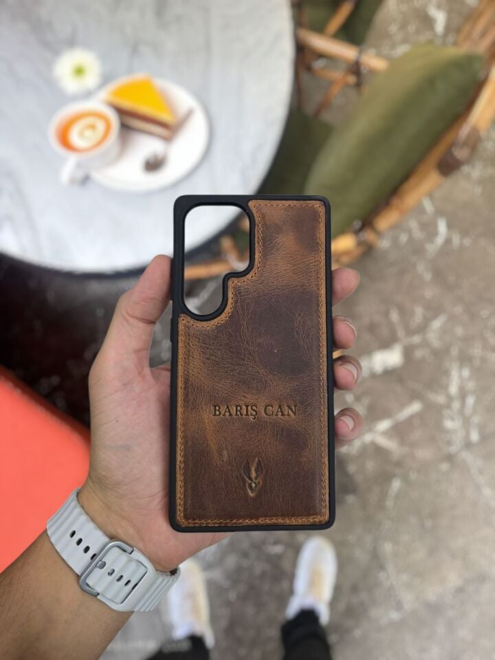 VİSSO Fındık Matrix  Hakiki Deri SAMSUNG GALAXY S25 ULTRA İsim Baskılı Kişiye Özel Deri Telefon Kılıfı KARGO BEDAVA  Fındık Matrix