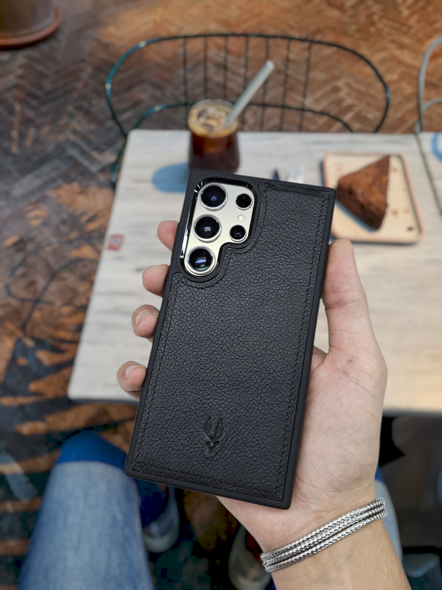 VİSSO Siyah Gutty Hakiki Deri SAMSUNG GALAXY S25 ULTRA İsim Baskılı Kişiye Özel Deri Telefon Kılıfı KARGO BEDAVA  Siyah Gutty