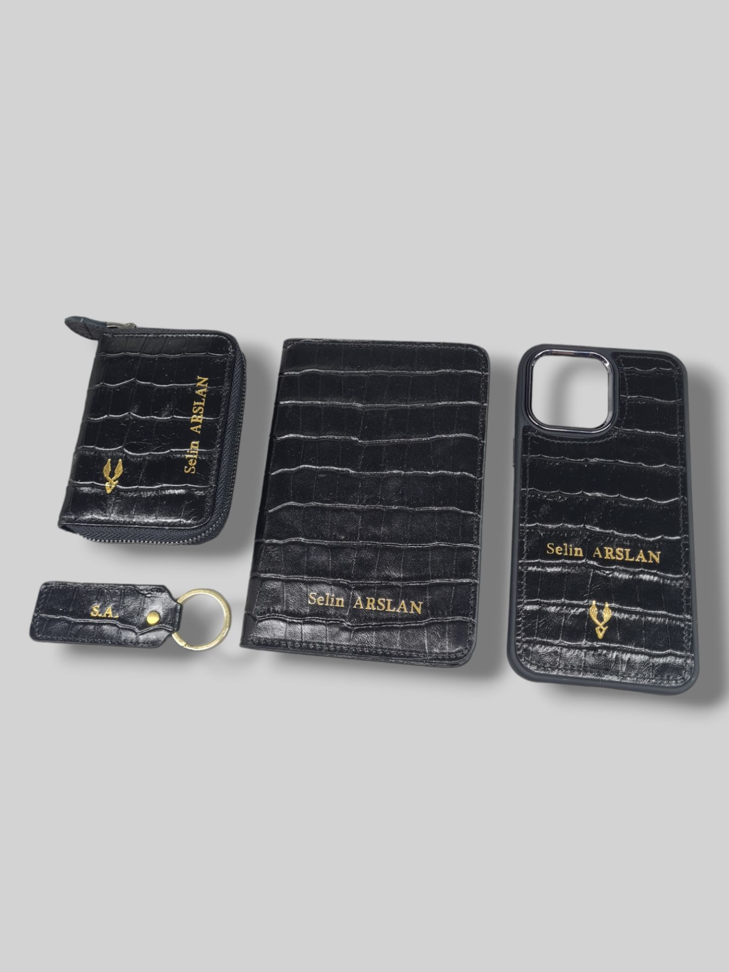 VİSSO 661 GERÇEK DERİ ÇANTA İSME ÖZEL ERKEK VE KADIN İÇİN FERMUARLI AKORDİYON-YELPAZE KREDİ KARTLIK MODEL Siyah Croco + ANAHTAR + Kılıf