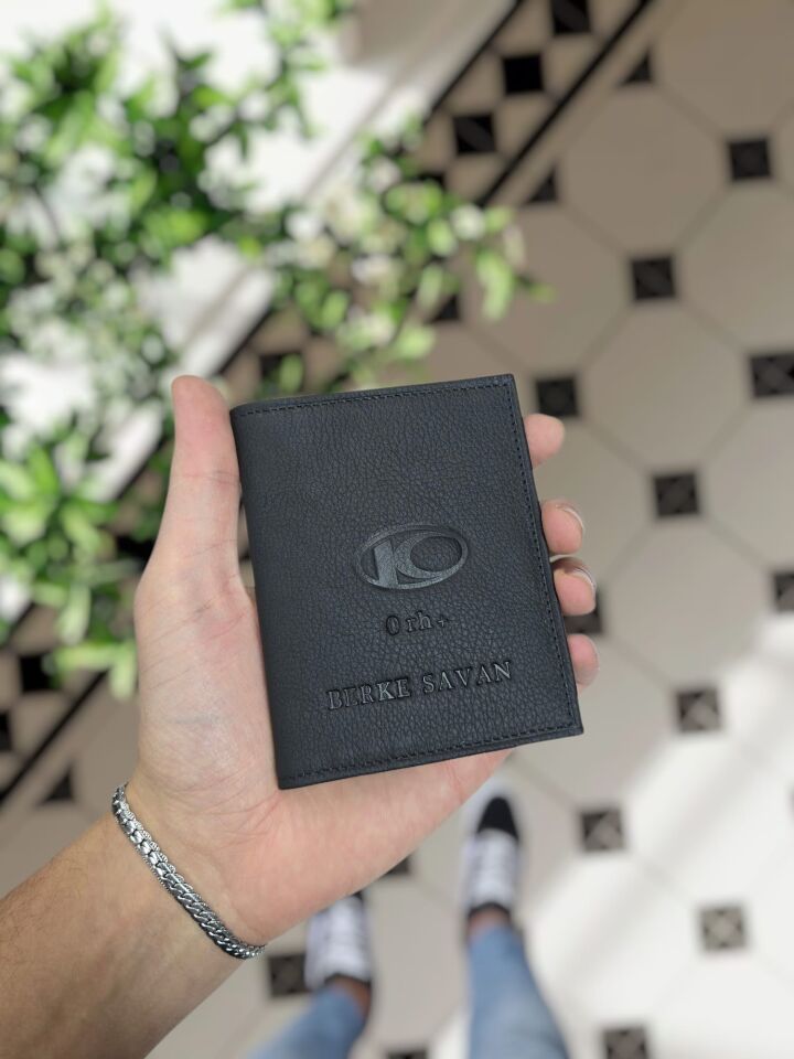 KYMCO MOTOSİKLET Hakiki Deri Ruhsat Kılıfı İsme Özel Çanta Erkek Kadın Unisex Modeli Visso Gerçek Dana Derisi Siyah Renk + ANAHTARLIK