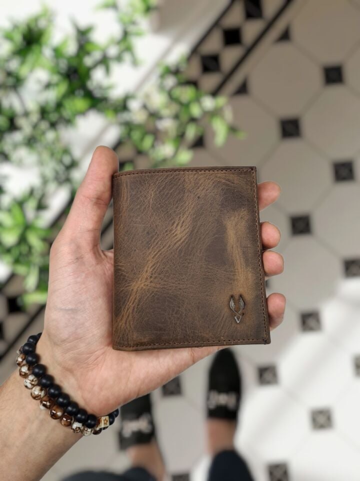 VİSSO 111 CEPLİ KAHVE MATRİX HAKİKİ DERİ ÇANTA İSME ÖZEL BOZUK PARA CEPLİ FERMUARLI ÇITÇITLI KADIN ERKEK CÜZDAN BAY