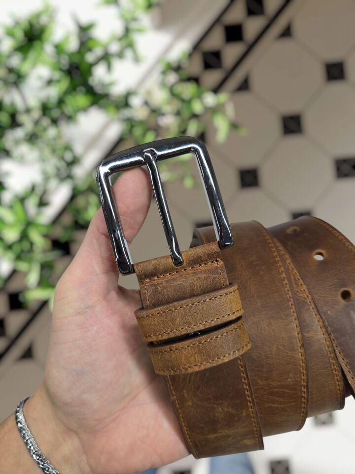 VİSSO 114 Hakiki Deri Cüzdan Ve Kemer Kişiye Özel İsim Baskılı Fermuarlı Cüzdan Çanta FINDIK MATRİX SET