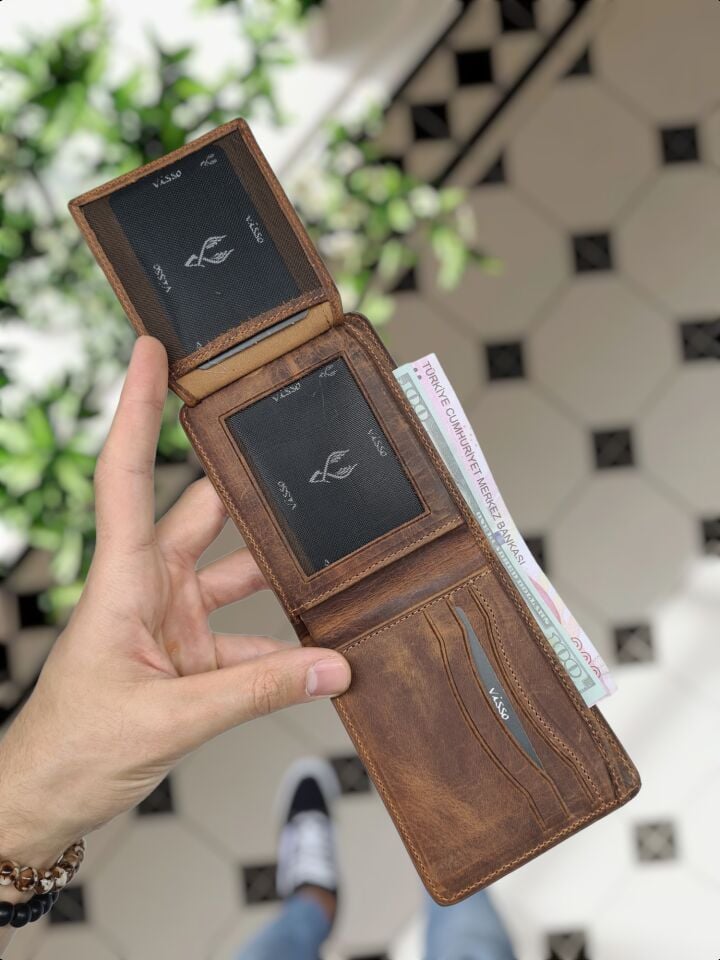 VİSSO 229 Hakiki Deri Çift Renkli SİYAH-SİYAH Garni Cüzdan  Renk Deri Cüzdan + ANAHTARLIK + Telefon Kılıfı