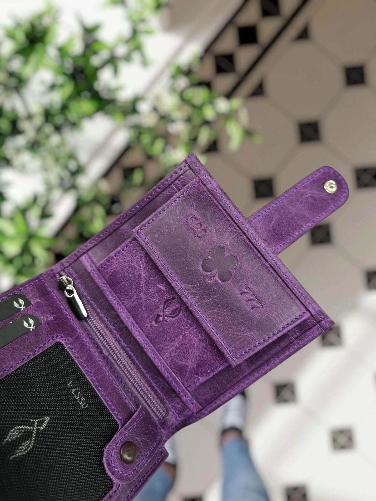 520 777 Yonca Logolu VİSSO 112 HAKİKİ DERİ ÇANTA İSME ÖZEL KADIN ERKEK ÇITIÇITLI FERMUARLI  MOR GÜL RENK Yonca Logolu