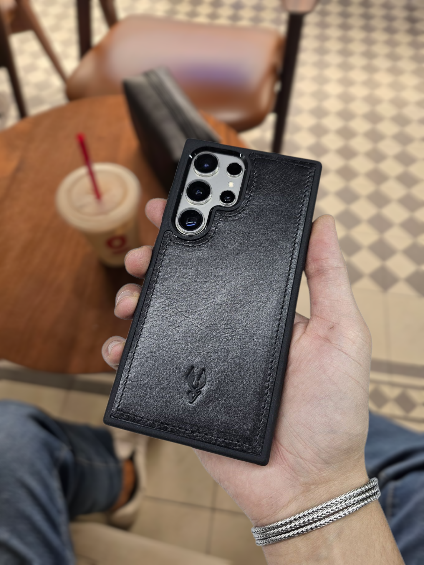 VİSSO Captain Black Hakiki Deri SAMSUNG GALAXY S24 ULTRA İsim Baskılı Kişiye Özel Deri Telefon Kılıfı KARGO BEDAVA  Captain Black