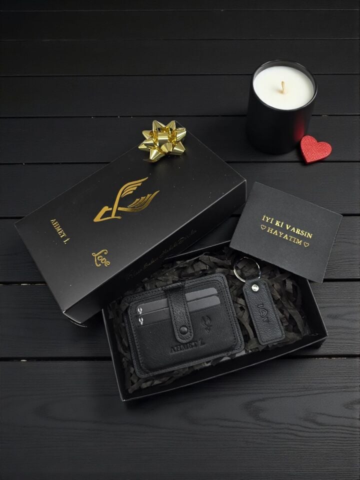 Sevgili VİSSO 653 Hakiki Deri ÇANTA İSME ÖZEL Kağıt Para Bölmeli Kimlik Kart Gözlü SİYAH DERİ ERKEK VE KADIN  Kredi Kartlık Cüzdan Anahtarlık