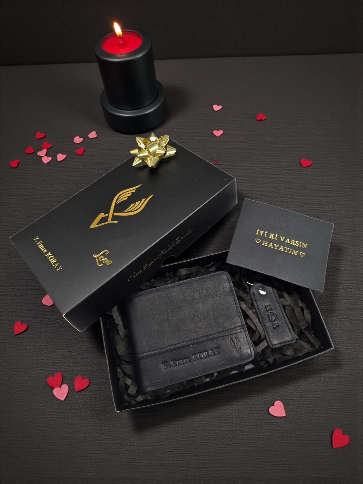 Sevgili VİSSO 229 Hakiki Deri Çift Renkli SİYAH-SİYAH Garni Cüzdan  Renk Deri Cüzdan + ANAHTARLIK