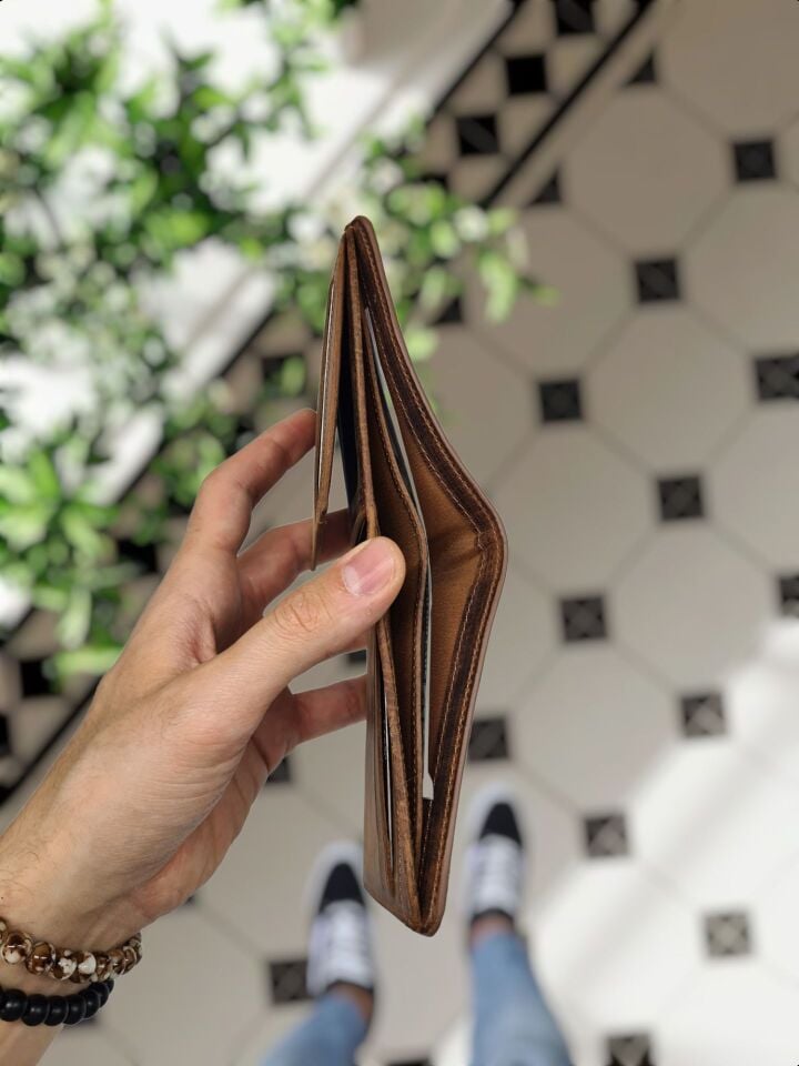 Sevgili VİSSO 229 Hakiki Deri Çift Renkli Fındık - Fındık Garni Cüzdan  Renk Deri Cüzdan Fındık Matrix + Anahtarlık