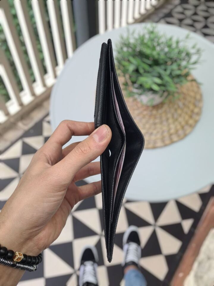 Özel Günler İçin VİSSO 1272 HAKİKİ DERİ ÇANTA İSME ÖZEL SİYAH RENK  HEDİYELİK CÜZDAN + Anahtarlık