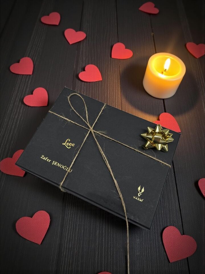 Sevgili VİSSO 262 CÜZDAN +  ANAHTARLIK  İSME ÖZEL ÇİFT KİMLİK BÖLMELİ SİYAH RENK DERİ ERKEK CÜZDAN ÇANTA + Anahtarlık + Set Kutu