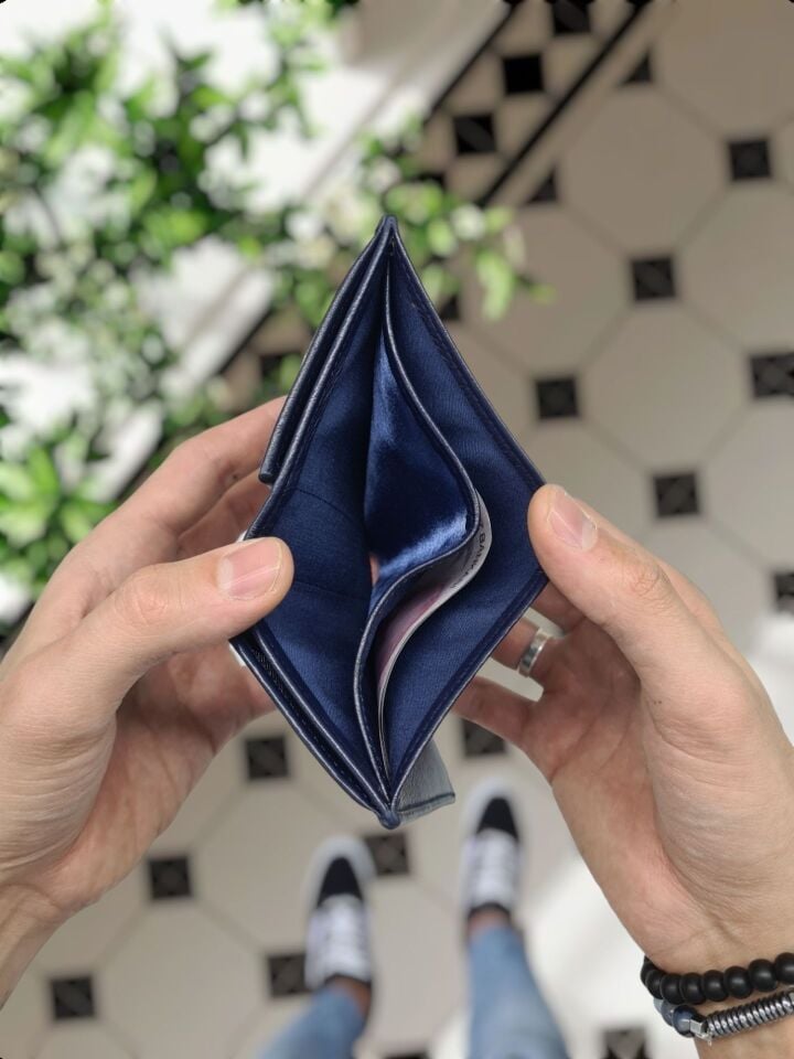 VİSSO 1131 Kıyı  Emniyeti HAKİKİ ORJİNAL DERİ ÇANTA  3 ADET KİMLİK KART GÖZLÜ FERMUARLI KADIN ERKEK CÜZDAN  Metal Rozetli LACİVERT