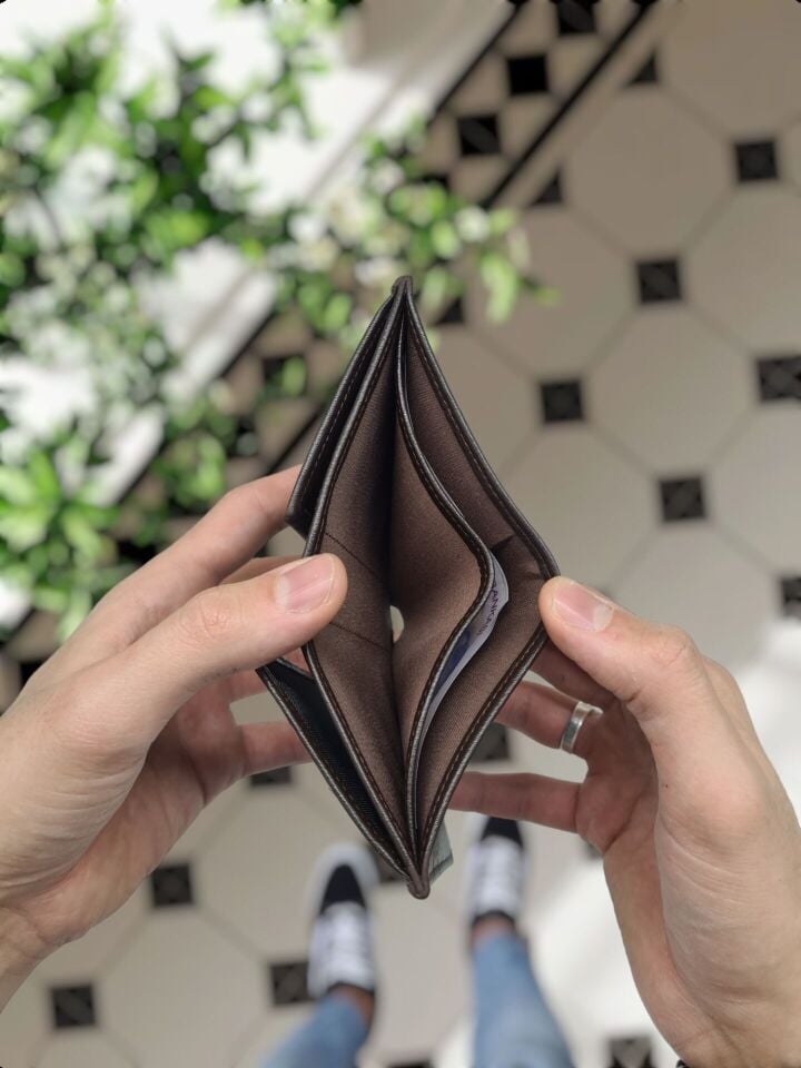 VİSSO 1131 Kıyı  Emniyeti HAKİKİ ORJİNAL DERİ ÇANTA  3 ADET KİMLİK KART GÖZLÜ FERMUARLI KADIN ERKEK CÜZDAN METAL  ROZETLİ kahverengi