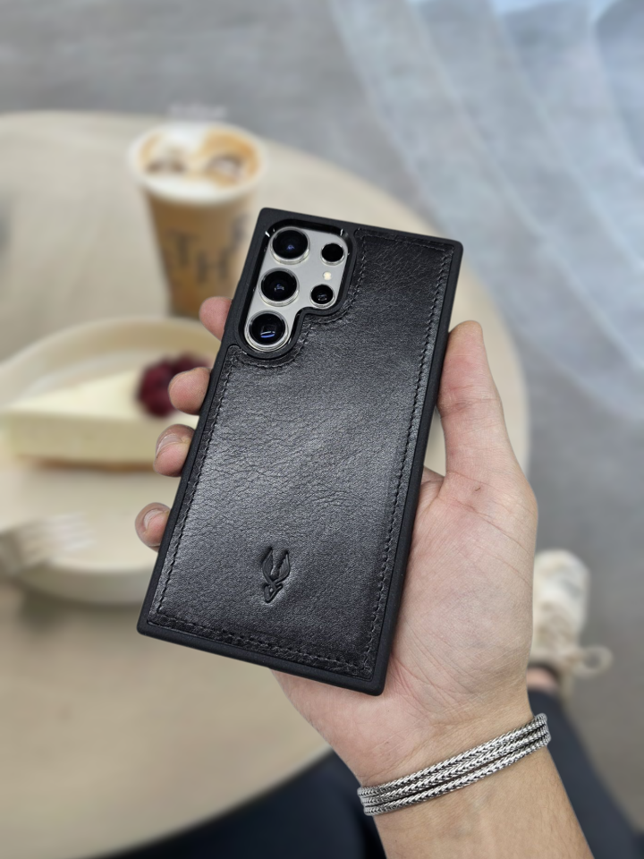 VİSSO Captain Black Hakiki Deri SAMSUNG GALAXY S23 ULTRA İsim Baskılı Kişiye Özel Deri Telefon Kılıfı KARGO BEDAVA  Captain Black