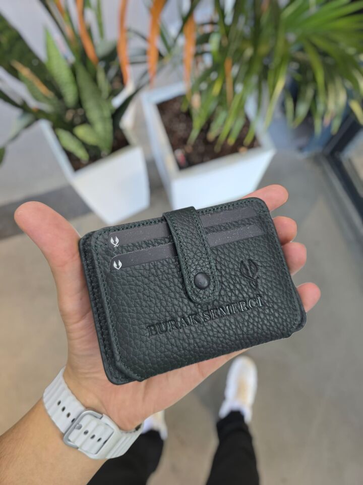 VİSSO 8600 YEŞİL GUTTY Hakiki Deri Çıtçıtlı Akordeon Kartlık Akordeon Kimlik Bölmeli Kişiye İsme Özel Bay Bayan Çanta TANITIM FİYATI