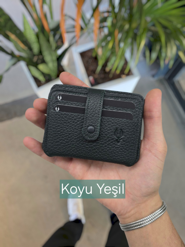 VİSSO 8600 YEŞİL GUTTY Hakiki Deri Çıtçıtlı Akordeon Kartlık Akordeon Kimlik Bölmeli Kişiye İsme Özel Bay Bayan Çanta TANITIM FİYATI