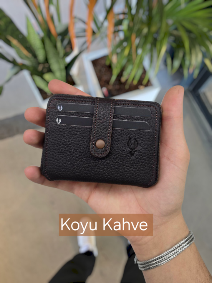 VİSSO 8600  KAHVE GUTTY Hakiki Deri Çıtçıtlı Akordeon Kartlık Akordeon Kimlik Bölmeli Kişiye İsme Özel Bay Bayan Çanta KAHVERENGİ  TANITIM FİYATI