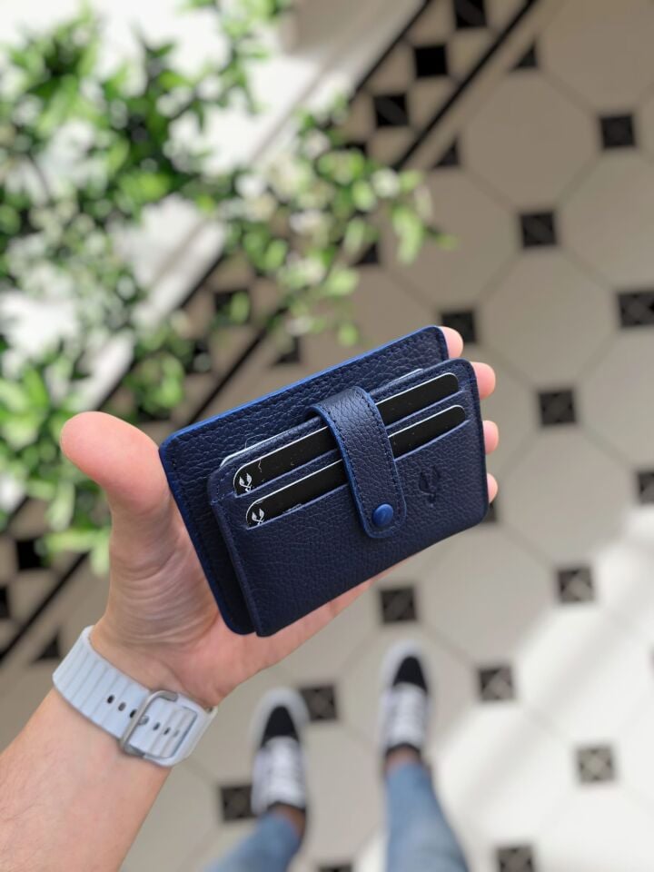 VİSSO 8600 LACİVERT NAPA Hakiki Deri Çıtçıtlı Akordeon Kartlık Akordeon Kimlik Bölmeli Kişiye İsme Özel Bay Bayan Çanta LACİVERT RENK TANITIM FİYATI