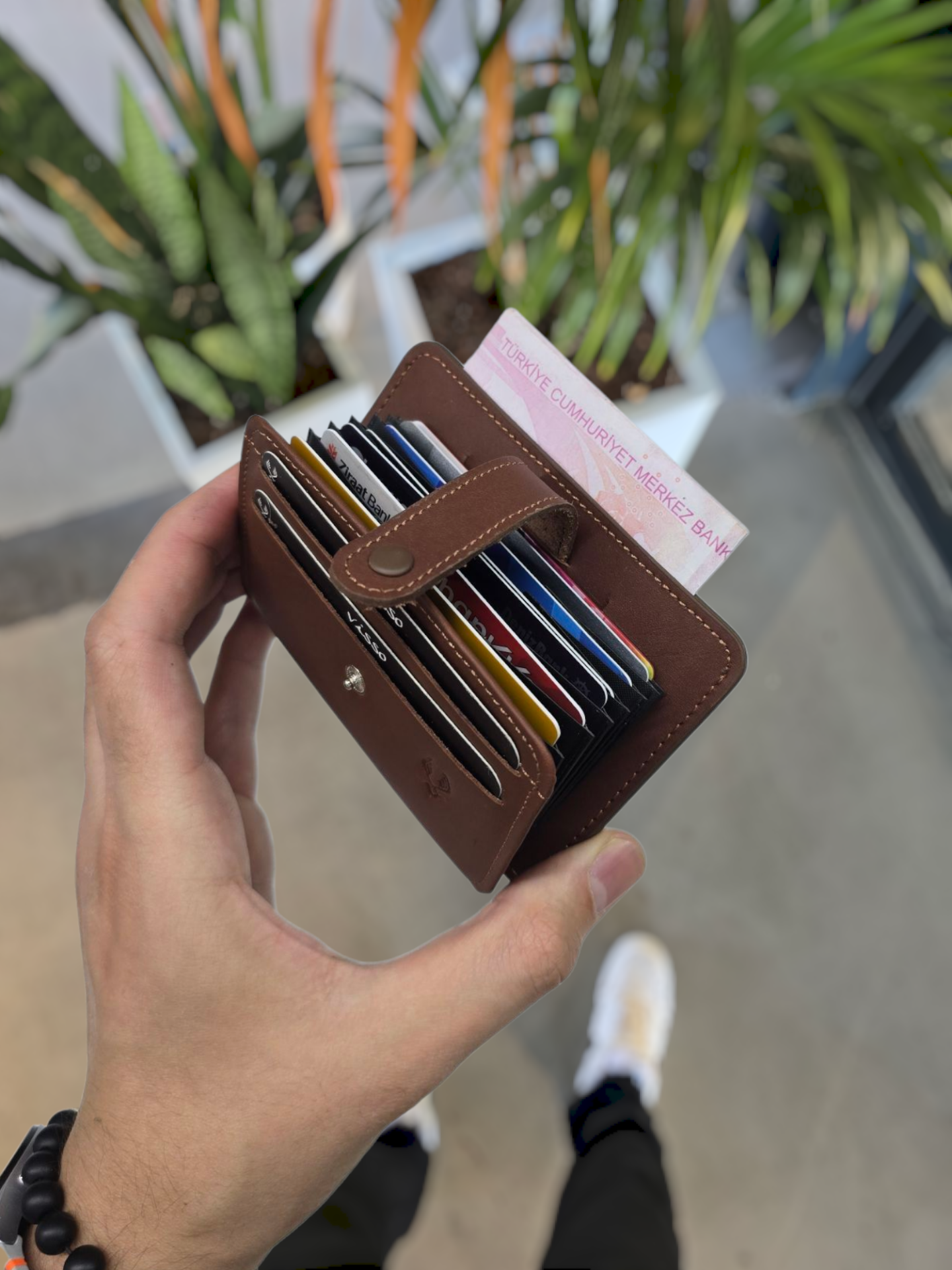 VİSSO 8600 KAHVE NAPA Hakiki Deri Çıtçıtlı Akordeon Kartlık Akordeon Kimlik Bölmeli Kişiye İsme Özel Bay Bayan Çanta KAHVE NAPA