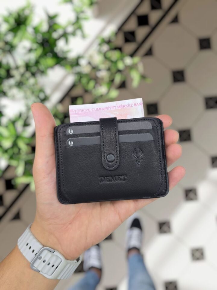 VİSSO 8600 SİYAH GUTTY Hakiki Deri Çıtçıtlı Akordeon Kartlık Akordeon Kimlik Bölmeli Kişiye İsme Özel Bay Bayan Çanta  SİYAH GUTTY TANITIM FİYATI