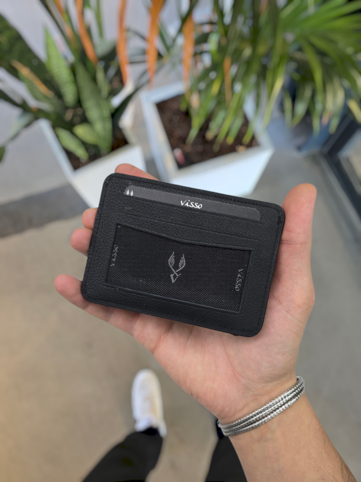 VİSSO 8600 SİYAH GUTTY Hakiki Deri Çıtçıtlı Akordeon Kartlık Akordeon Kimlik Bölmeli Kişiye İsme Özel Bay Bayan Çanta  SİYAH GUTTY TANITIM FİYATI