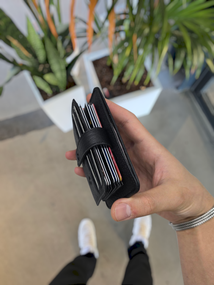 VİSSO 8600 SİYAH GUTTY Hakiki Deri Çıtçıtlı Akordeon Kartlık Akordeon Kimlik Bölmeli Kişiye İsme Özel Bay Bayan Çanta  SİYAH GUTTY TANITIM FİYATI