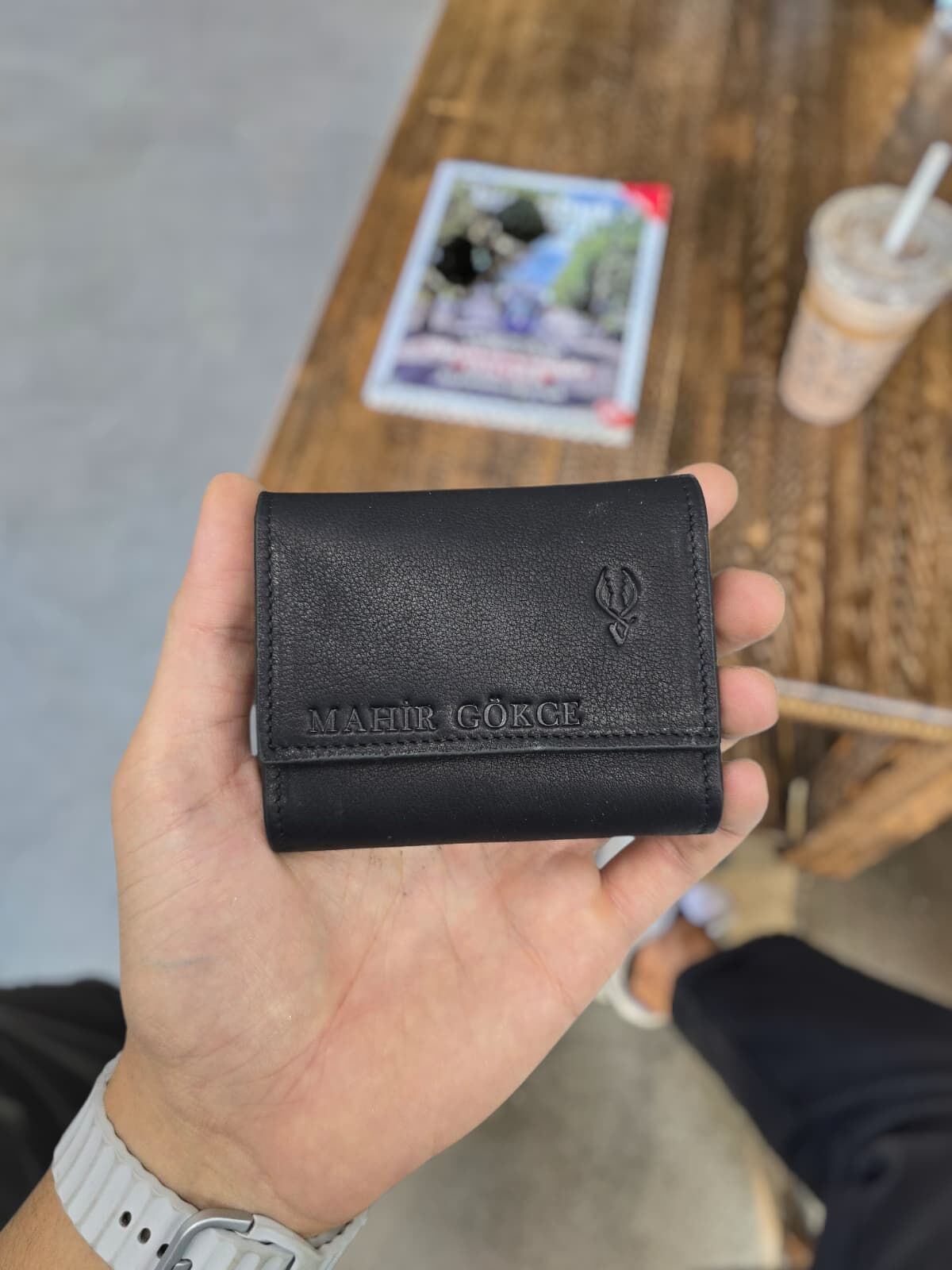 VİSSO 660 CAPTAİN BLACK İTALYAN MAT DÜZ HAKİKİ DERİ ÇANTA  İSME ÖZEL GÜÇLÜ MIKNATISLI KİLİT AKORDİYON YELPAZE KARTLIK CÜZDAN ERKEK KADIN MODELİ