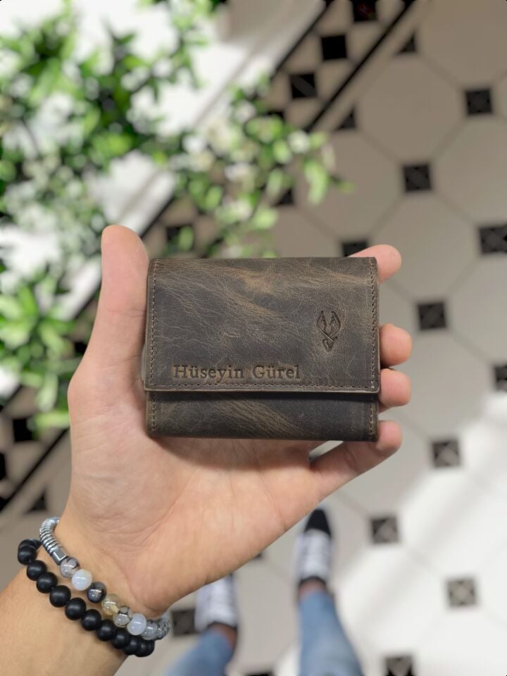 VİSSO 660 KAHVE MATRİX HAKİKİ DERİ ÇANTA İSME ÖZEL GÜÇLÜ MIKNATISLI KİLİT AKORDİYON YELPAZE KARTLIK CÜZDAN ERKEK KADIN MODELİ