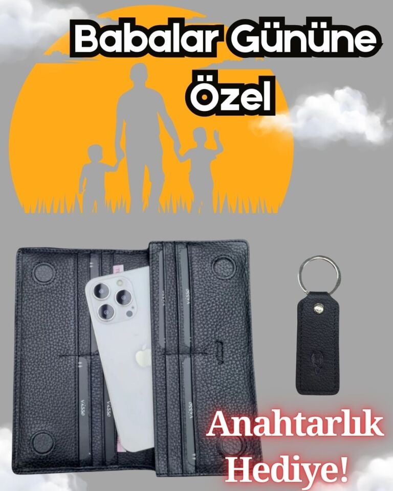 BABALAR Gününe Özel Siyah Renk Mıknatıslı Kilitli Hakiki Deri Kişiye Özel İsim Baskılı Anahtarlık Hediyeli Telefon Ve Kağıt Para Bölmeli Deri Cüzdan Karlık Çanta El Çantası Visso 902