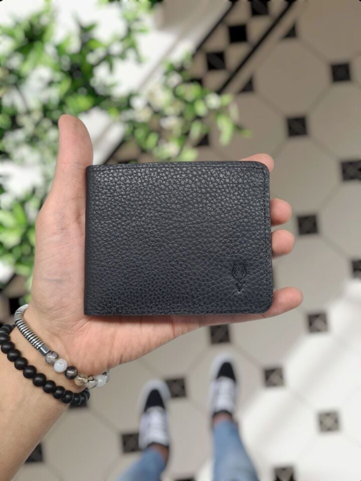 VİSSO 1236 ORMAN BAKANLIĞI Rozetli HAKİKİ DERİ ÇANTA İSME ÖZEL KAĞIT PARA VE KİMLİK BÖLMELİ ERKEK VE KADIN CÜZDAN Siyah Renk Deri