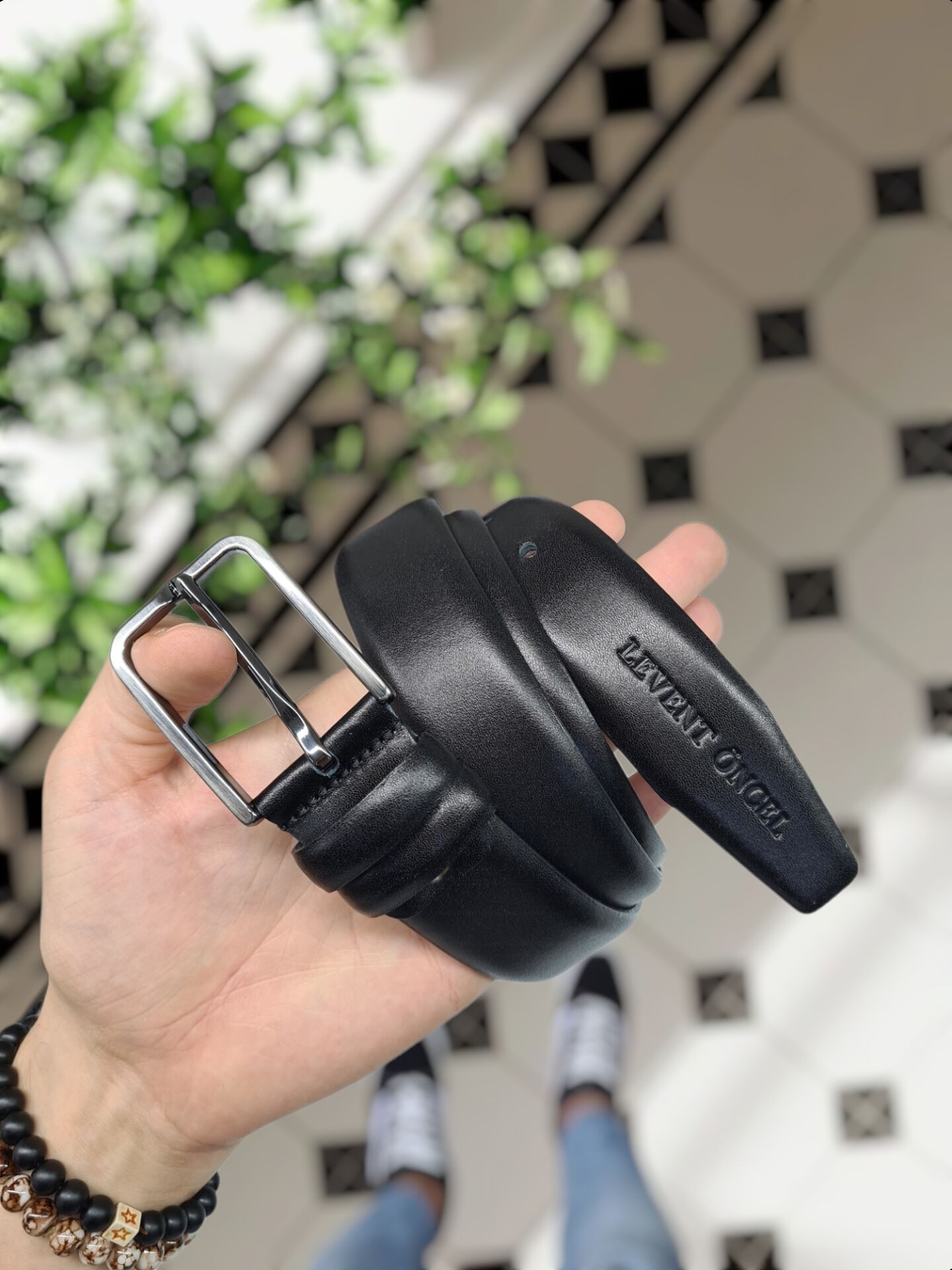 VİSSO Hakiki Deri SİYAH RENK Klasik Napa 3,5 cm Kemer