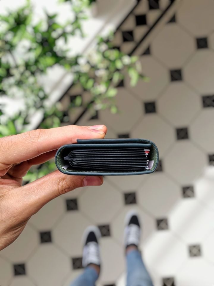 VİSSO 660 yeşil granada HAKİKİ DERİÇANTA  İSME ÖZEL GÜÇLÜ MIKNATISLI KİLİT AKORDİYON YELPAZE KARTLIK CÜZDAN ERKEK KADIN MODELİ