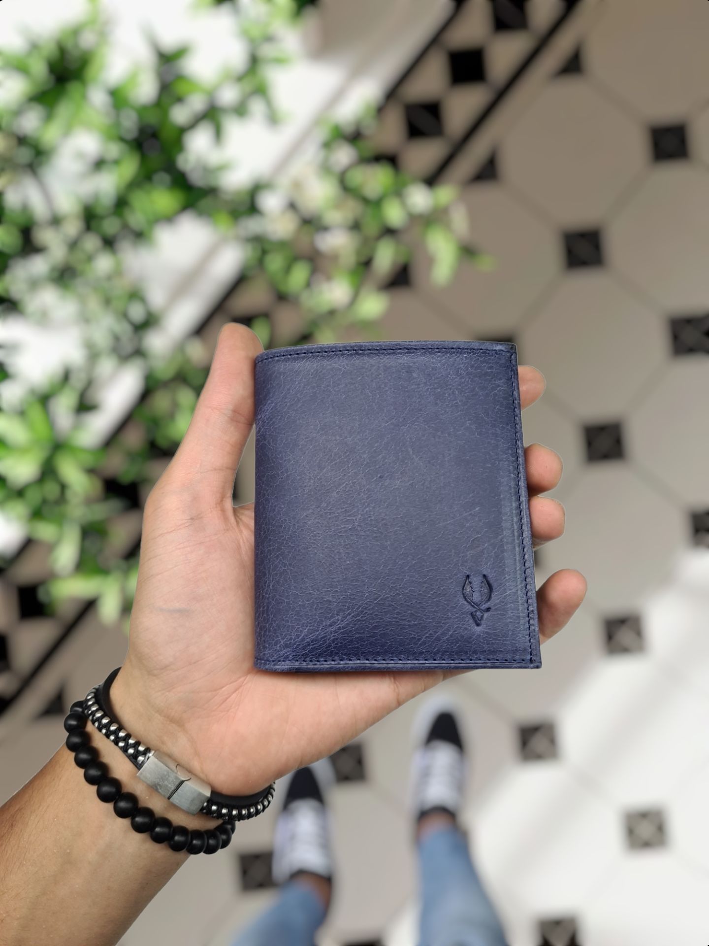 VİSSO 114 HAKİKİ DERİ ÇANTA İSME ÖZEL KADIN ERKEK ÇITIÇITLI FERMUARLI  Lacivert Kurtuba CÜZDAN