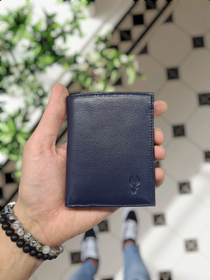 VİSSO 1131 Polis Rozetli HAKİKİ ORJİNAL DERİ ÇANTA  3 ADET KİMLİK KART GÖZLÜ FERMUARLI KADIN ERKEK CÜZDAN POLİS Metal Rozetli LACİVERT