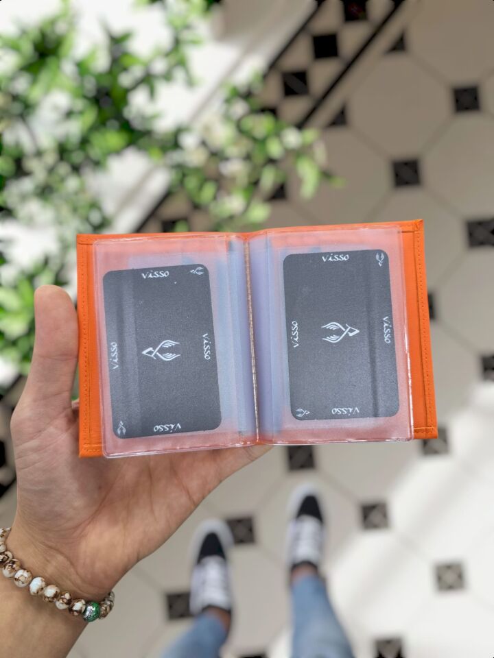 Audi VİSSO 1904 Hakiki Deri Araç Ruhsat Kılıfı İsme Özel Çanta Erkek Kadın Modeli AUDİ Turuncu