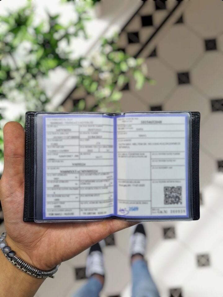 Mercedes VİSSO 1904 Hakiki Deri Araç Ruhsat Kılıfı İsme Özel Çanta Erkek Kadın Modeli MERCEDES Siyah Ve Anahtarlık