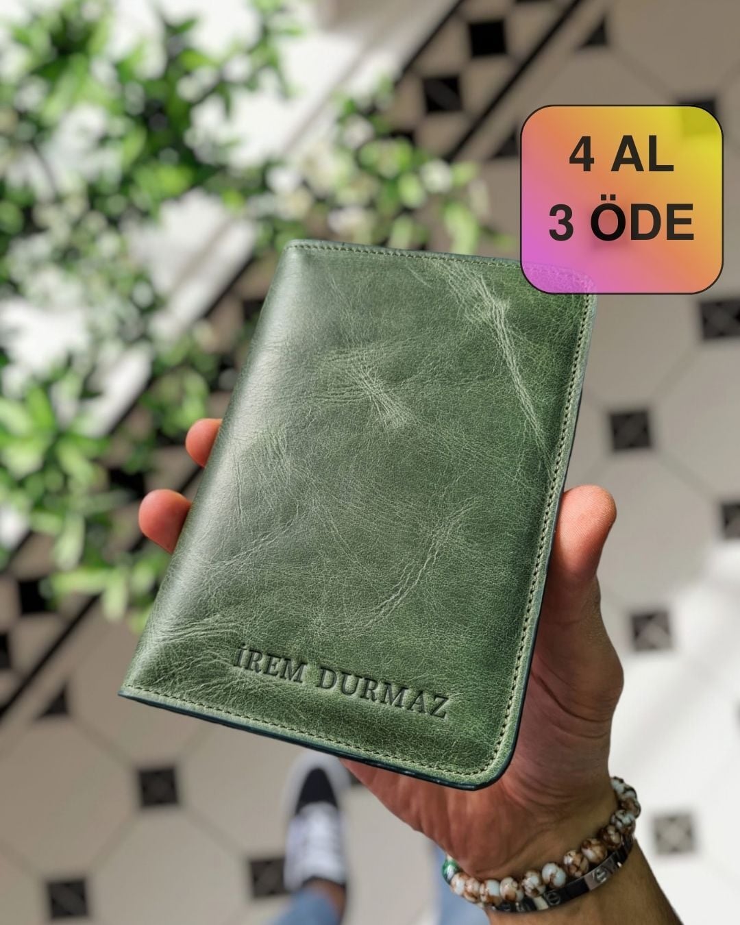 VİSSO 911 HAKİKİ ORJİNAL DERİ ÇANTA KREDİ KART VE KİMLİK HAZNELİ PASAPORTLUK - DERİ PASAPORT KILIFI YEŞİL MATRİX RENK KAMPANYALI