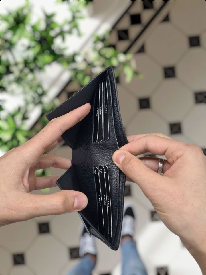 VİSSO 1236 TSK Rozetli HAKİKİ DERİ ÇANTA İSME ÖZEL KAĞIT PARA VE KİMLİK BÖLMELİ ERKEK VE KADIN Türk Silahlı Kuvvetleri Metal Rozetli Deri Cüzdan  Siyah Renk Deri