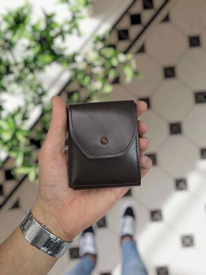 Visso 571 Hakiki Deri Efsane Trend Model Çok Para Konan Cüzdan Unisex Kartlık Çıtçıtlı En Çok Tercih Edilen Model KAHVERENGİ DÜZ
