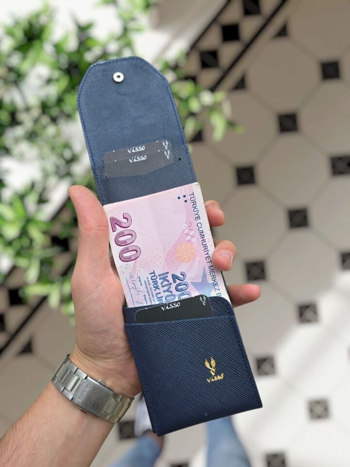 Visso 571 Hakiki Deri Efsane Trend Model Çok Para Konan Cüzdan Unisex Kartlık Çıtçıtlı En Çok Tercih Edilen Model LACİVERT PRD