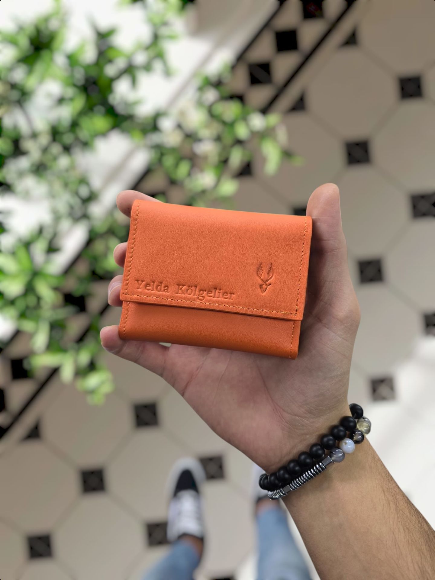 VİSSO 660 HAKİKİ DERİ ÇANTA  İSME ÖZEL GÜÇLÜ MIKNATISLI KİLİT AKORDİYON YELPAZE KARTLIK CÜZDAN ERKEK KADIN MODELİ Turuncu Napa