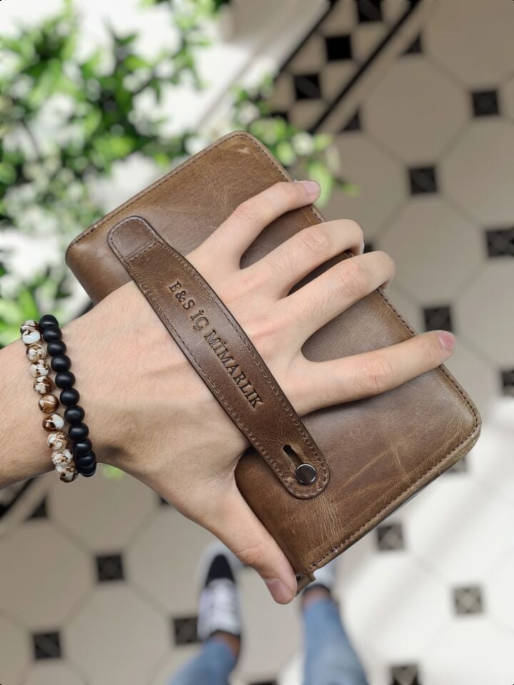 VİSSO 454 Hakiki Deri Fermuarlı El Çantası Visso 454 Kahve Crayz