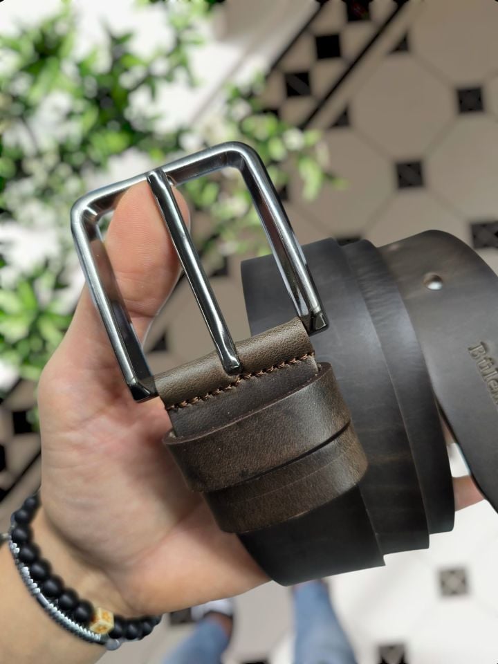 Hakiki Deri KAHVE MATRİX KEMER