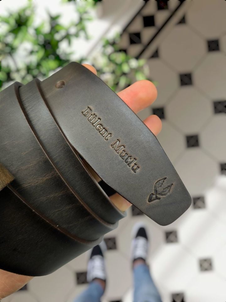 Hakiki Deri KAHVE MATRİX KEMER