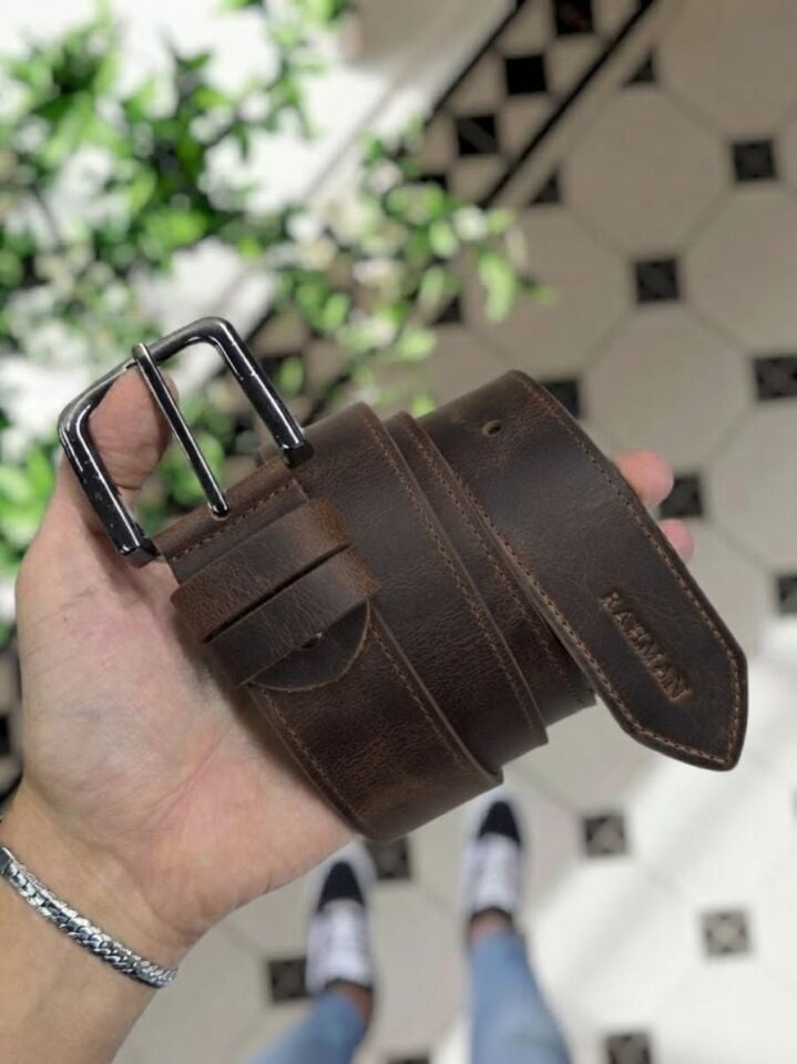 Hakiki Deri KAHVE MATRİX KEMER