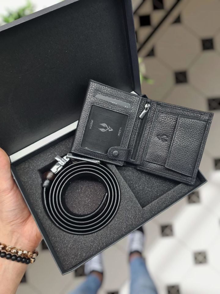 (HEDİYELİK  KUTU) Siyah Renk İsme Özel CÜZDAN + KEMER SET İÇİN  BOŞ HEDİYE KUTUSU Hediye Çantası